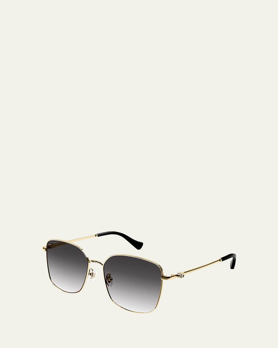 Gradient GG Square Metal Sunglasses